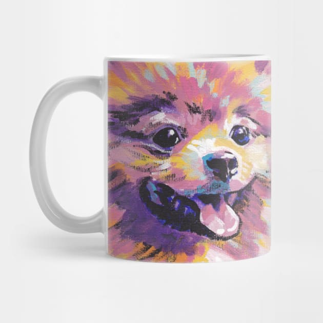 Pomeranian Dog Bright colorful pop dog art by bentnotbroken11